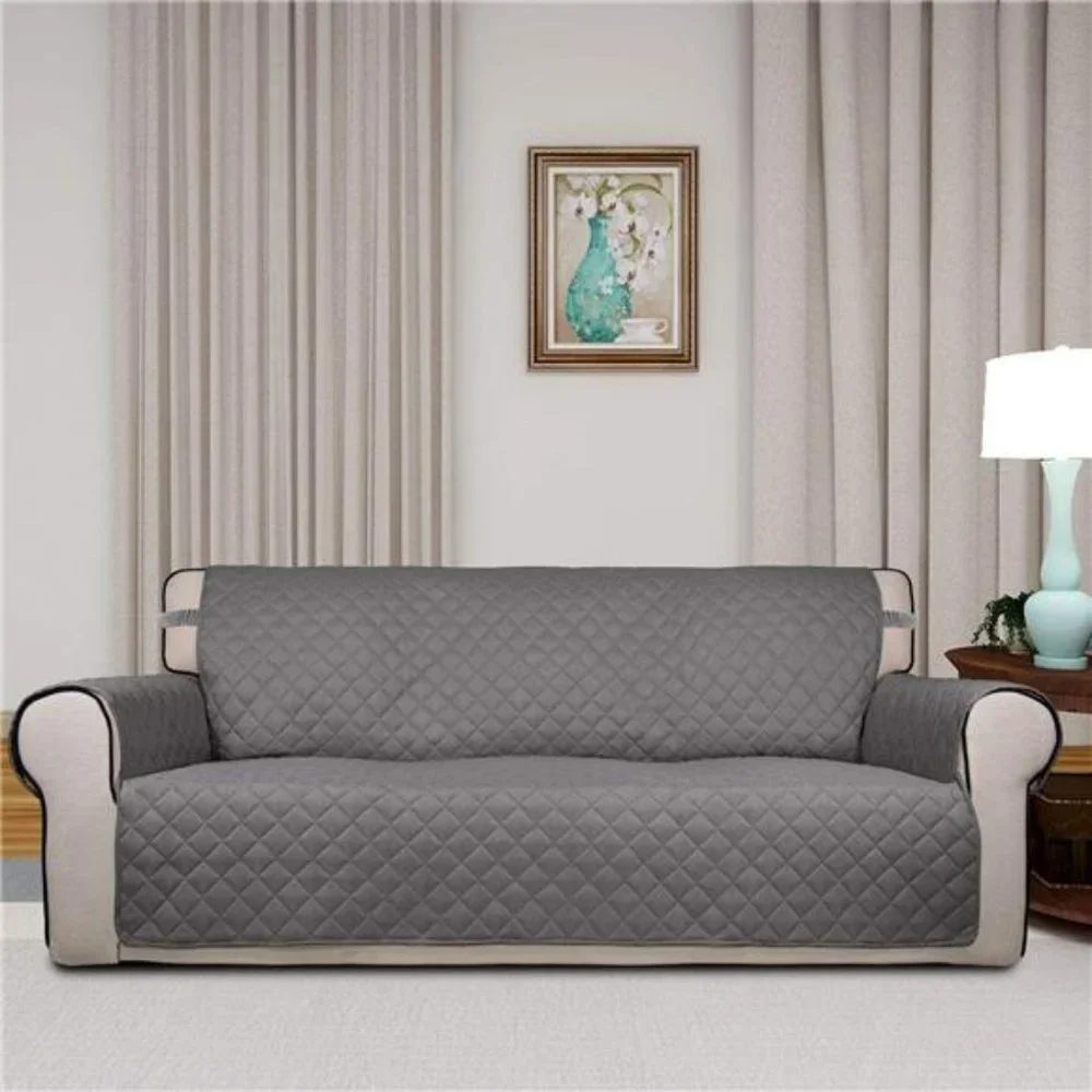 Washable Couch Cover with Non Slip Foam and Elastic Straps for Kids, Dogs, Pets